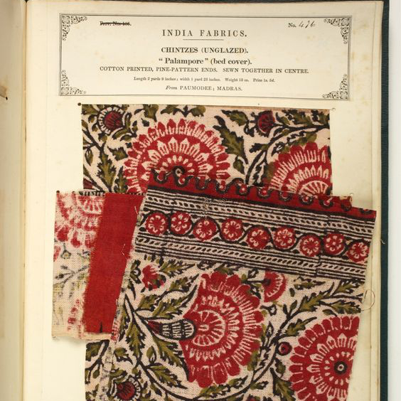 Chintz - tisk bloky (stejně jako např. Ajrak) - Madras - 1866